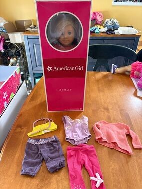 American Girl Isabelle Doll with Pink Box and Multi-Colored Outfit Set